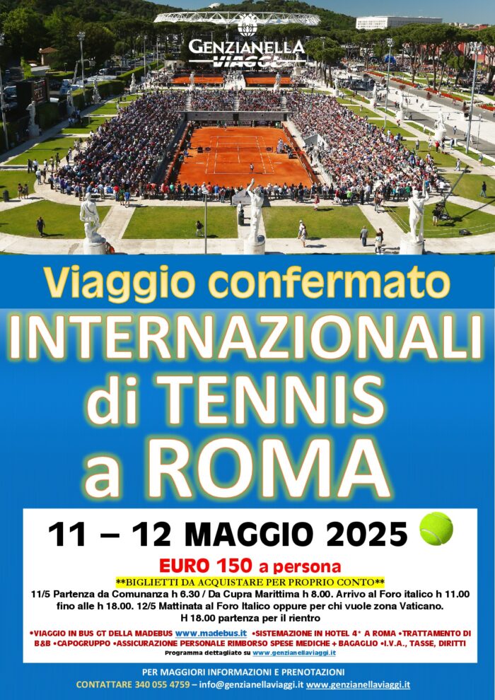 Bus + hotel per gli INTERNAZIONALI DI TENNIS ROMA